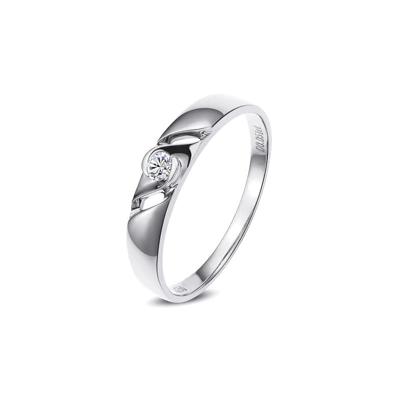 Fede Nuziale da Donna Maëlla - Oro Bianco, Diamante - 2