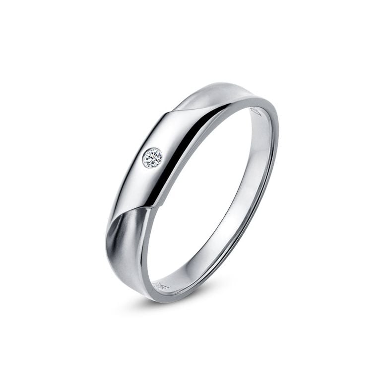 Fede Nuziale Donna Lucas - Fedina Oro Bianco & Diamanti - 1