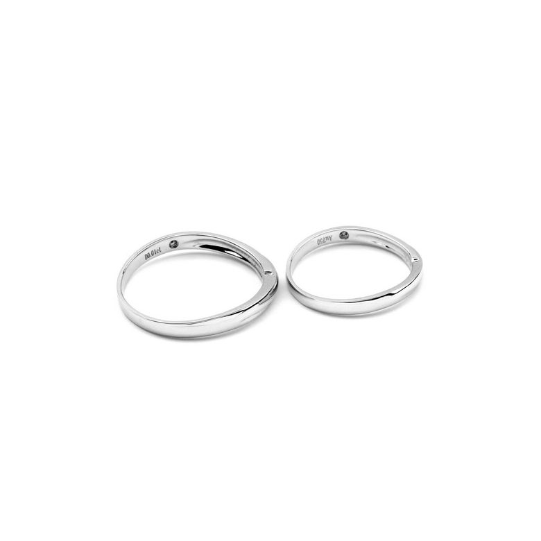 Fede Nuziale per Donna Birdy - Fedina Oro Bianco & Diamante - 2