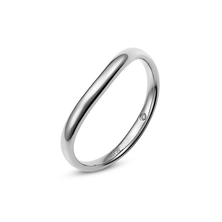 Fede nuziale Uomo. Platino. Diamante 0.011ct - 1