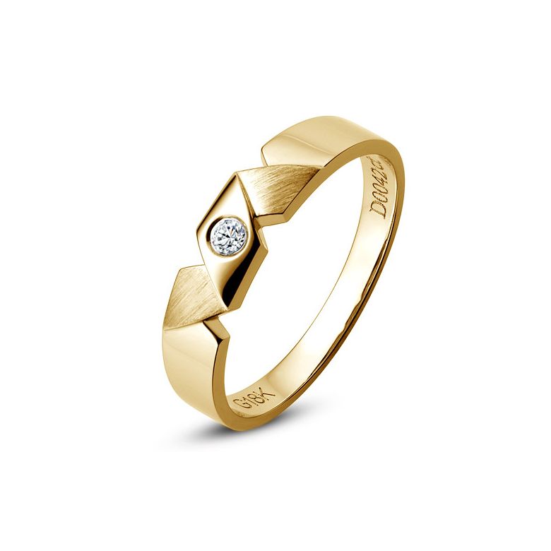 Fede per Uomo - Oro giallo 4.10gr - Diamante 0.045ct - 1