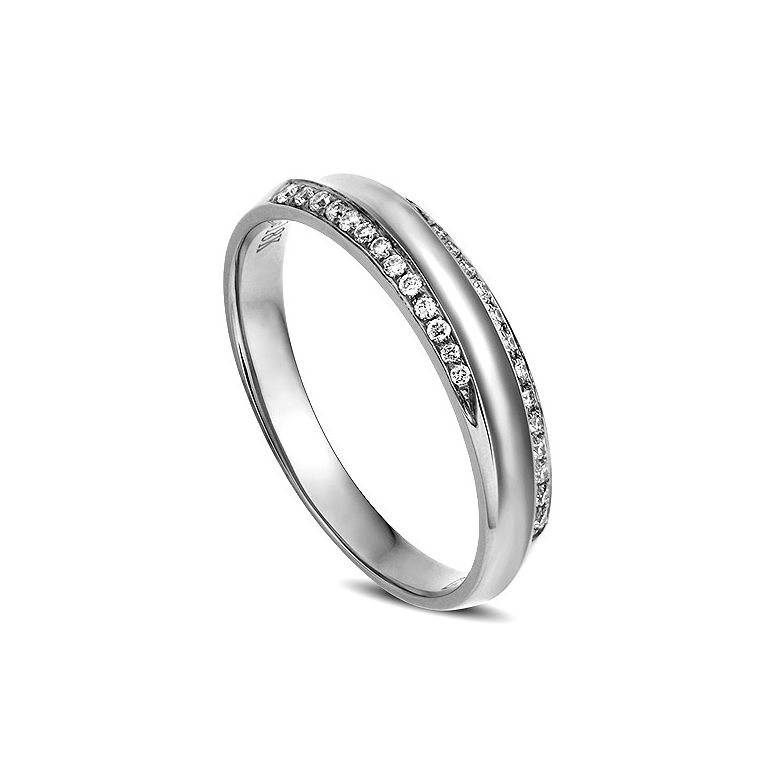 Fede Donna. Oro bianco. Diamanti incastonati 0.110ct - 1