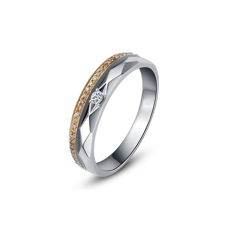 Fede Nuziale da Donna Chira - Oro Bianco e Rosa - 2