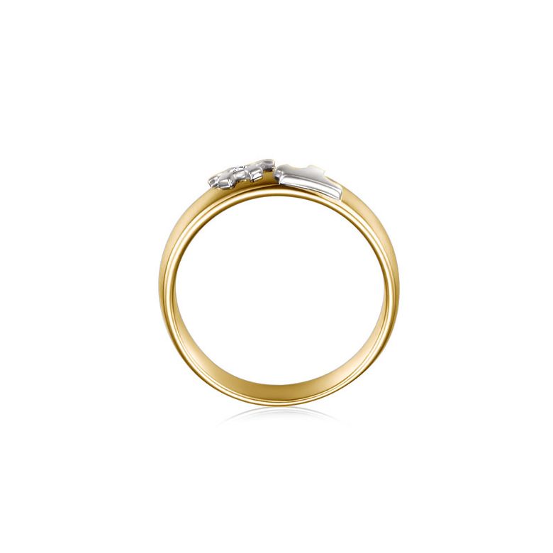 Fede donna oro giallo & bianco 18ct, diamante brillante | Azur - 3