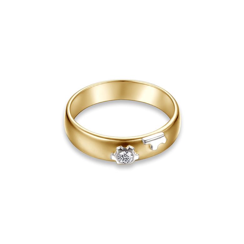 Fede Uomo Oro Giallo & Bianco 18ct | Otsar - 1