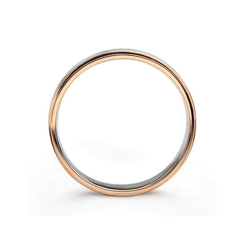 Fede Nuziale Bergman per Donna - Oro Bianco e Rosa con Diamanti - 4