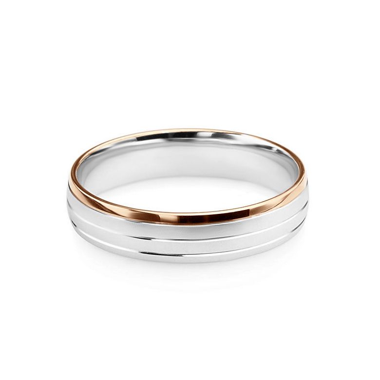 Fede Uomo - 2 Ori 5.50gr oro bianco e rosa - 2