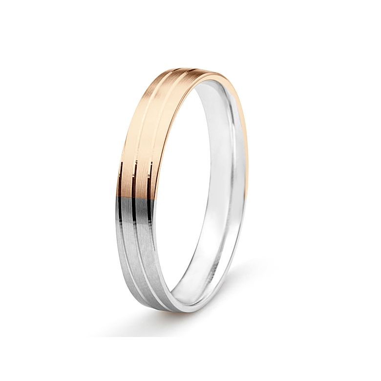 Fede Uomo - 2 Ori 4.00gr oro bianco e rosa - 1