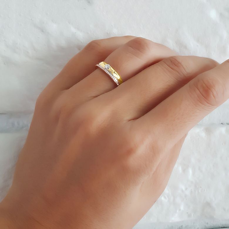 Fede Nuziale da Donna Chira - Oro Giallo e Rosa - 5