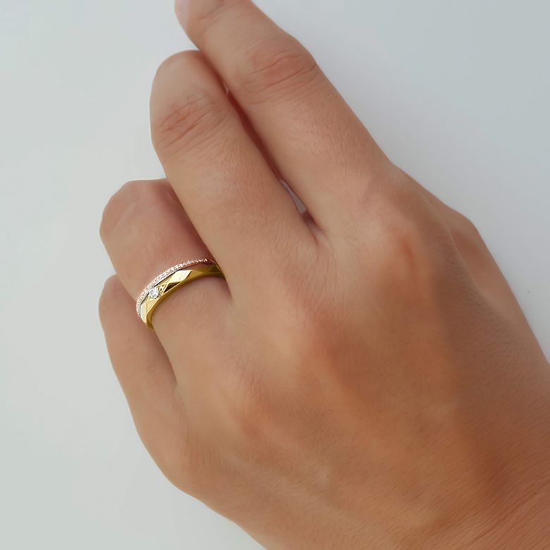 Fede Nuziale da Donna Chira - Oro Giallo e Rosa - 7