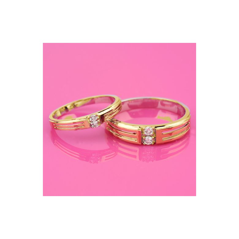 Fede Nuziale Gladis per Donna - Oro Giallo e Rosa, Diamanti - 4