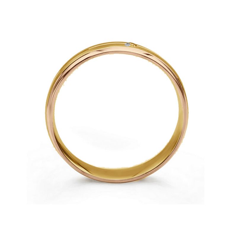 Fede Donna - 2 Ori 3.10gr - Diamanti 0.015ct oro giallo e rosa - 4