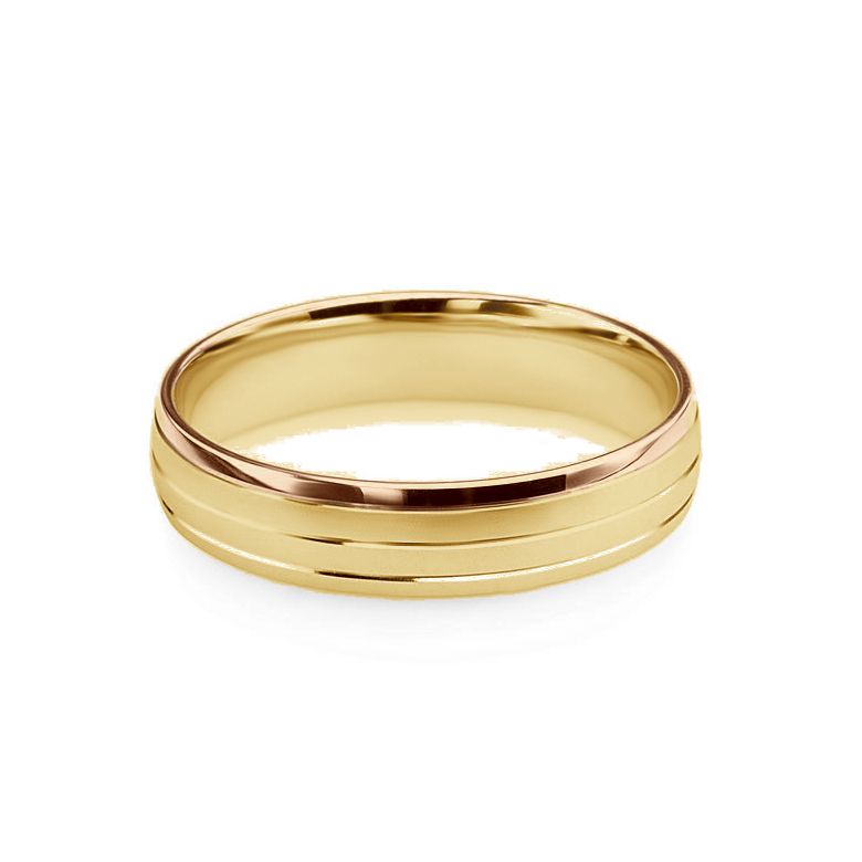 Fede Uomo - 2 Ori 5.50gr oro giallo e rosa - 2