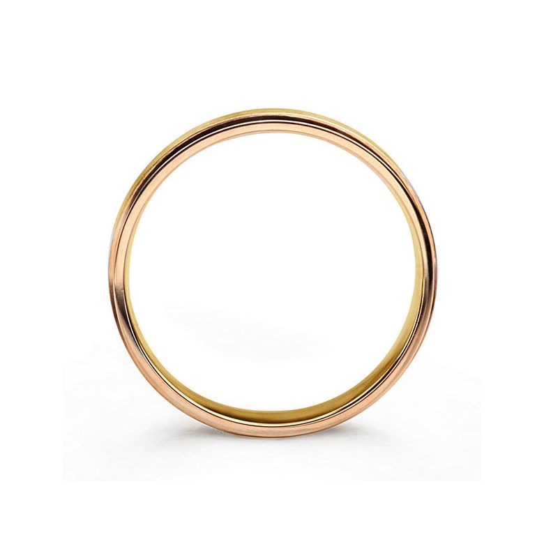 Fede Nuziale Bergman per Donna - Oro Giallo e Rosa con Diamanti - 4