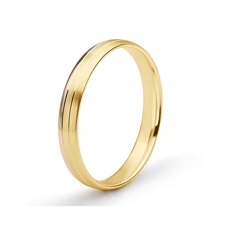 Fede Nuziale Gary per Uomo - Fascia Oro Giallo e Rosa 18kt - 1