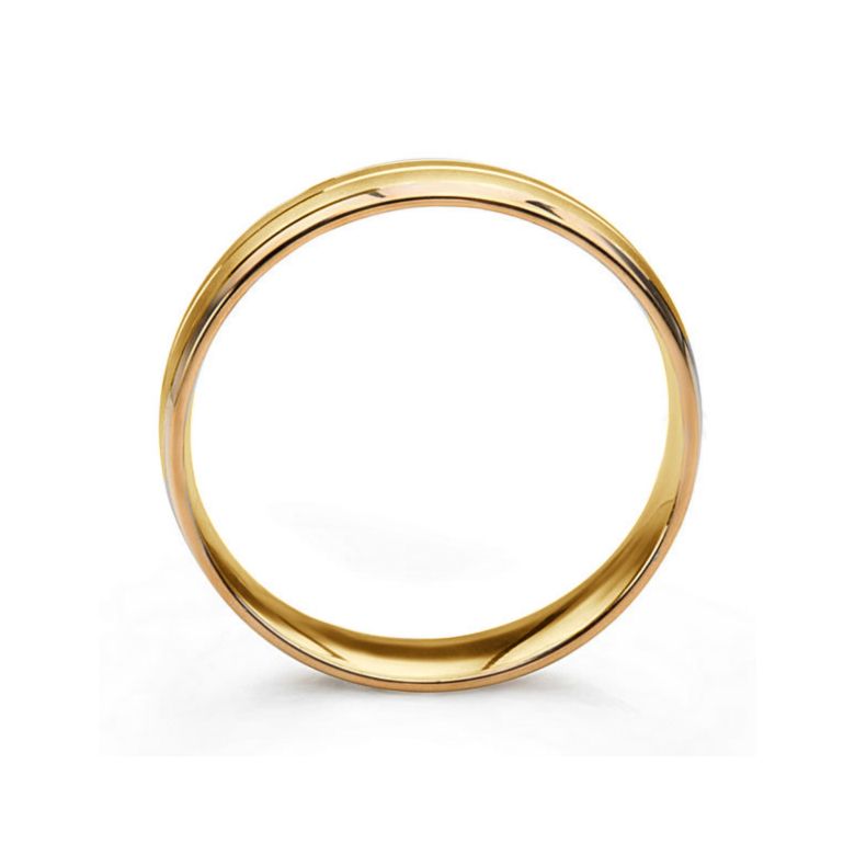 Fede Nuziale Gary per Uomo - Fascia Oro Giallo e Rosa 18kt - 4