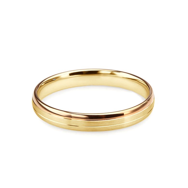 Fede Nuziale Gary per Uomo - Fascia Oro Giallo e Rosa 18kt - 5