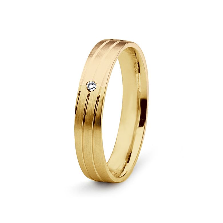 Fede Donna - 2 Ori 3.10gr - Diamanti 0.015ct oro giallo e rosa - 1