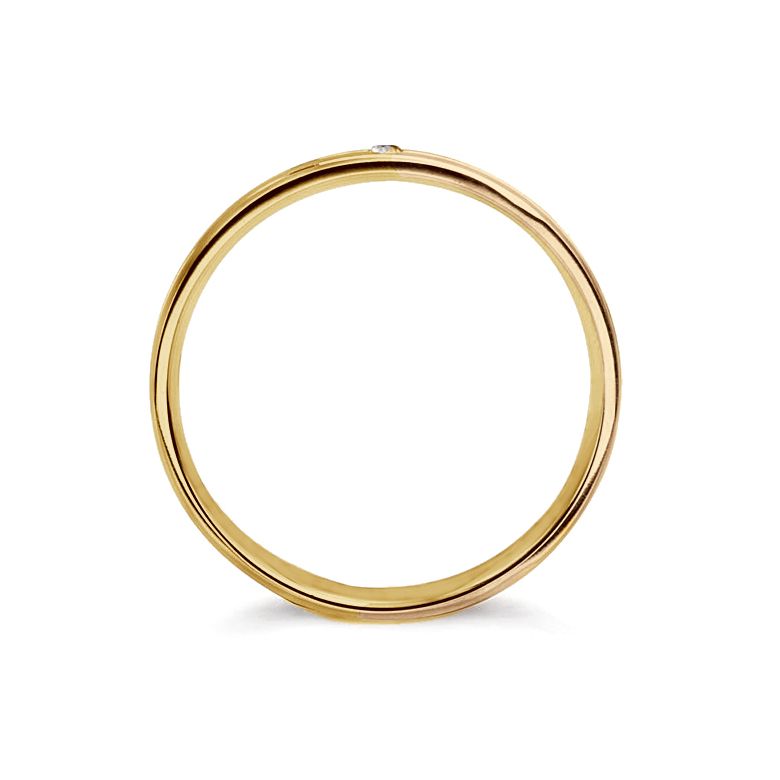 Fede Donna - 2 Ori 3.10gr - Diamanti 0.015ct oro giallo e rosa - 4