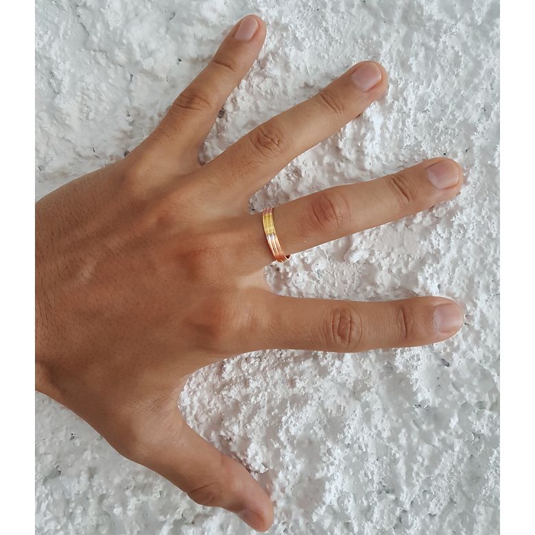 Fede Uomo - 2 Ori 4.00gr oro giallo e rosa - 7