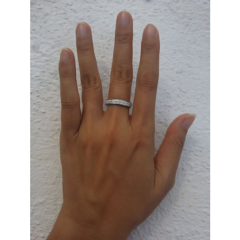 Fede Donna - Oro bianco 5.60 - Diamanti 0.653ct - 2