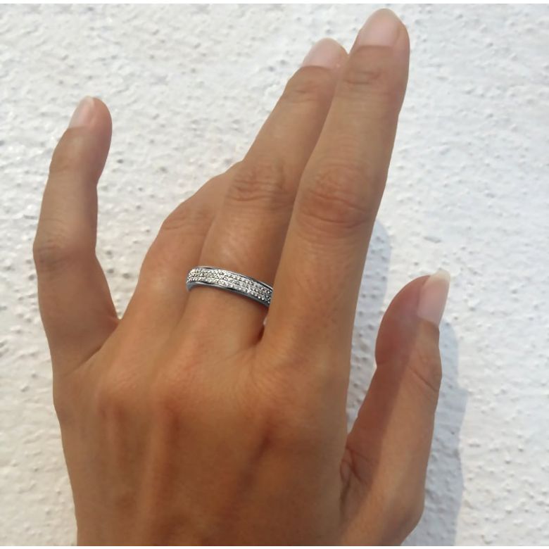 Fede Donna - Oro bianco 5.60 - Diamanti 0.653ct - 3