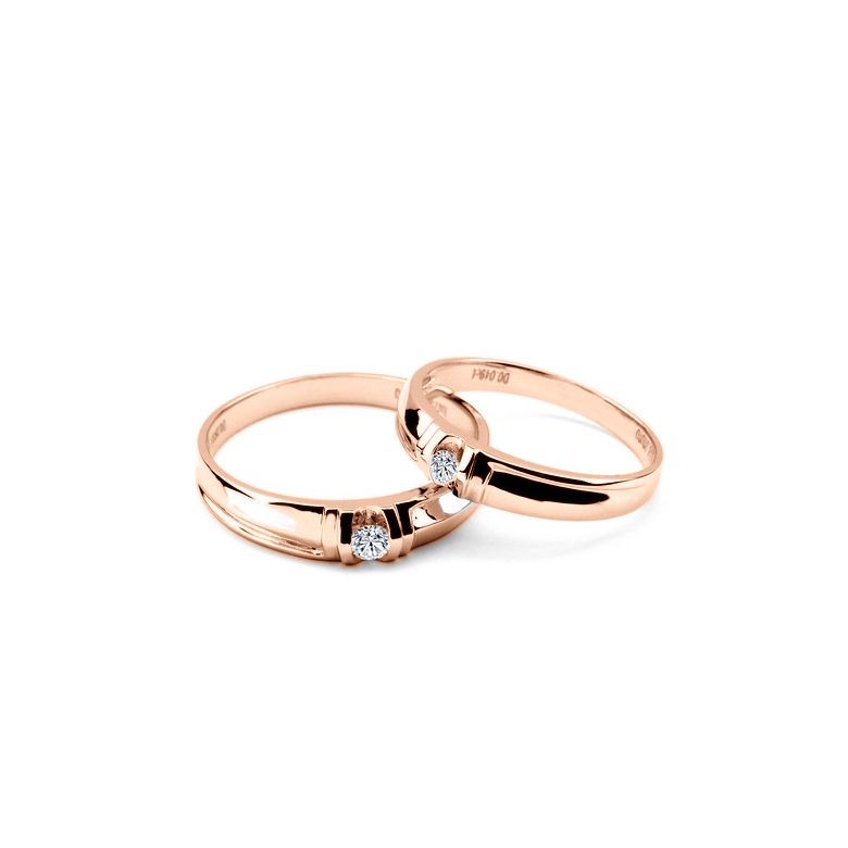 Fedi Nuziali Constance & Schubert - Oro Rosa e Diamante - 3