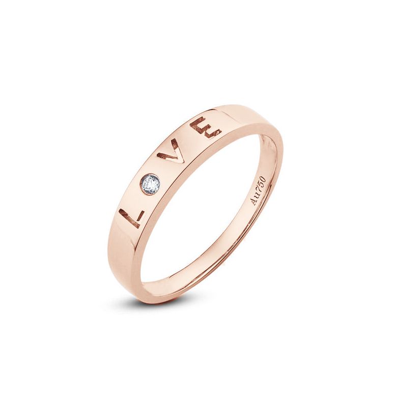 Fedi Nuziali Love for Ever & Essential - Oro Rosa e Diamante - 4