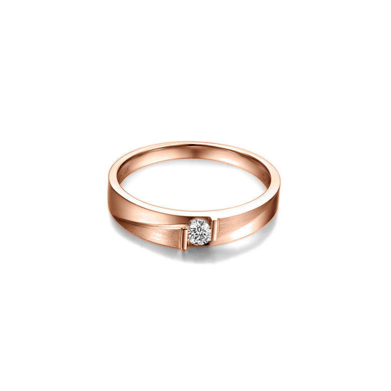 Coppia di Fedi Nuziali Clair De Lune & Barbey - Oro Rosa, Diamante - 2