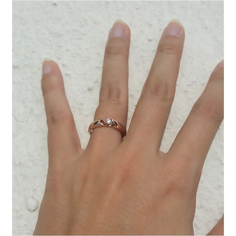 Fede Nuziale da Donna Maëlla - Oro Bianco, Diamante - 1