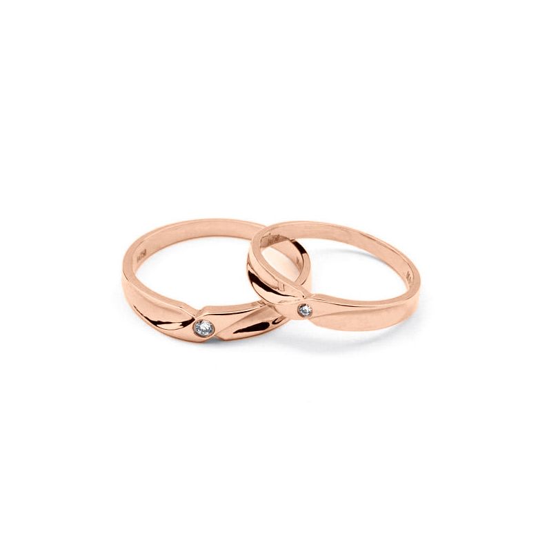 Fedi Nuziali Charlene & Trevor - Oro Rosa e Diamante - 3