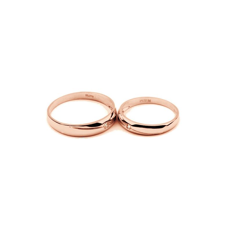 Fedi Nuziali Coralis & Marteen - Oro Rosa 18kt e Diamante - 1