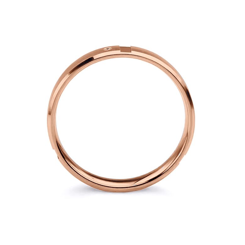 Fede nuziale donna. Oro rosa 18ct e diamanti | Bleuzenn - 4