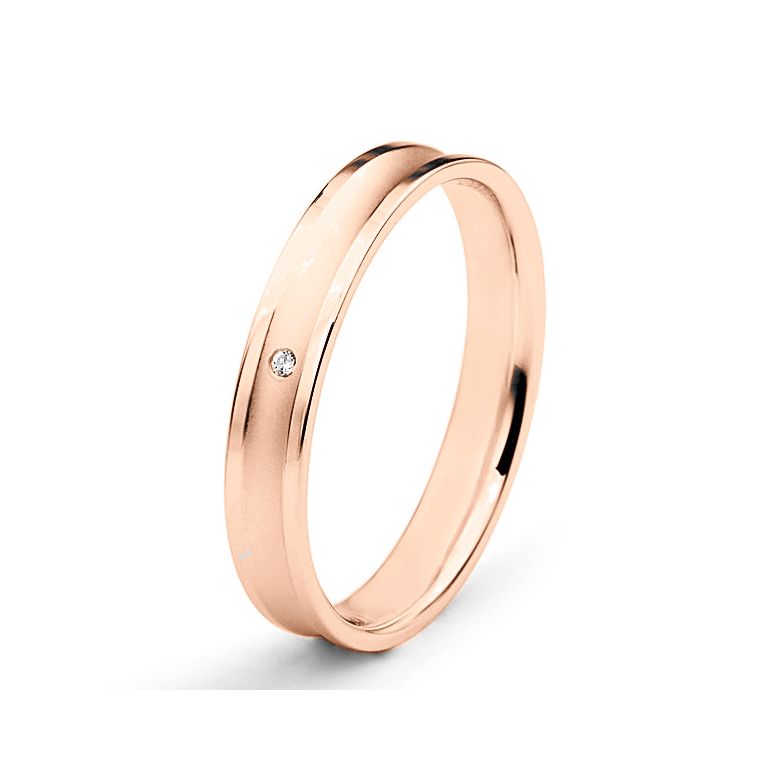 Fede nuziale Donna in oro rosa e diamante - Incurvation précieuse - 1