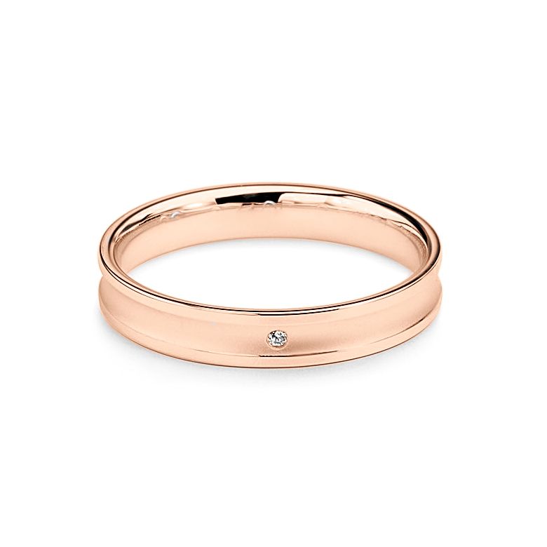 Fede nuziale Donna in oro rosa e diamante - Incurvation précieuse - 2
