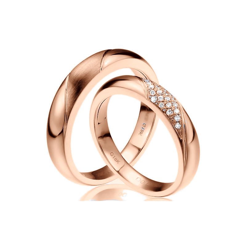 Fedi Nuziali Autour de moi - Oro Rosa e Diamanti - 1