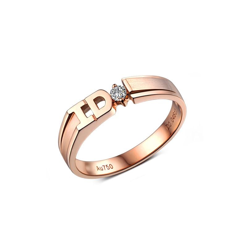 Fede Nuziale I Do - Anello Da Donna in Oro Rosa e Diamante - 4