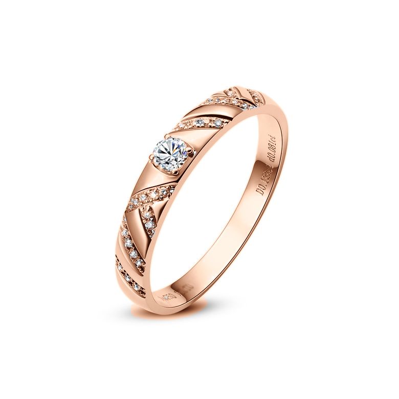 Fede Nuziale Toi et Moi - Oro Rosa e Diamanti - 1