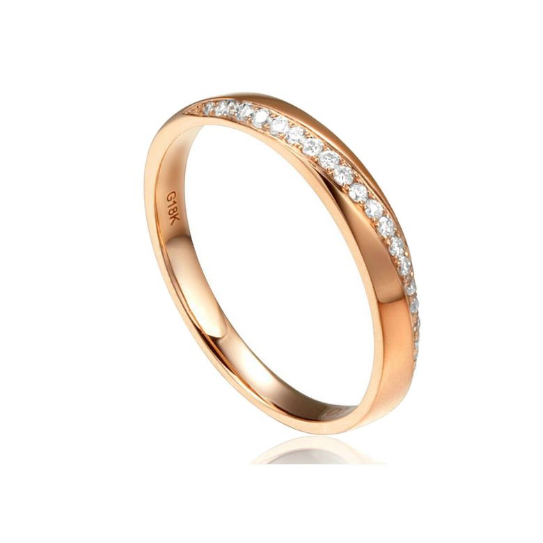 Fede Nuziale da Donna Aurelia - Oro Rosa e Diamanti - 2