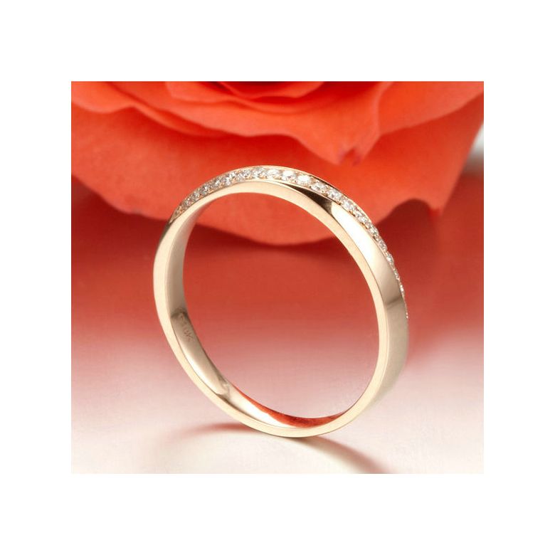 Fede Nuziale da Donna Aurelia - Oro Rosa e Diamanti - 4