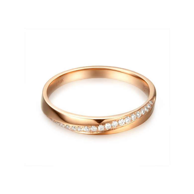 Fede Nuziale da Donna Aurelia - Oro Rosa e Diamanti - 6