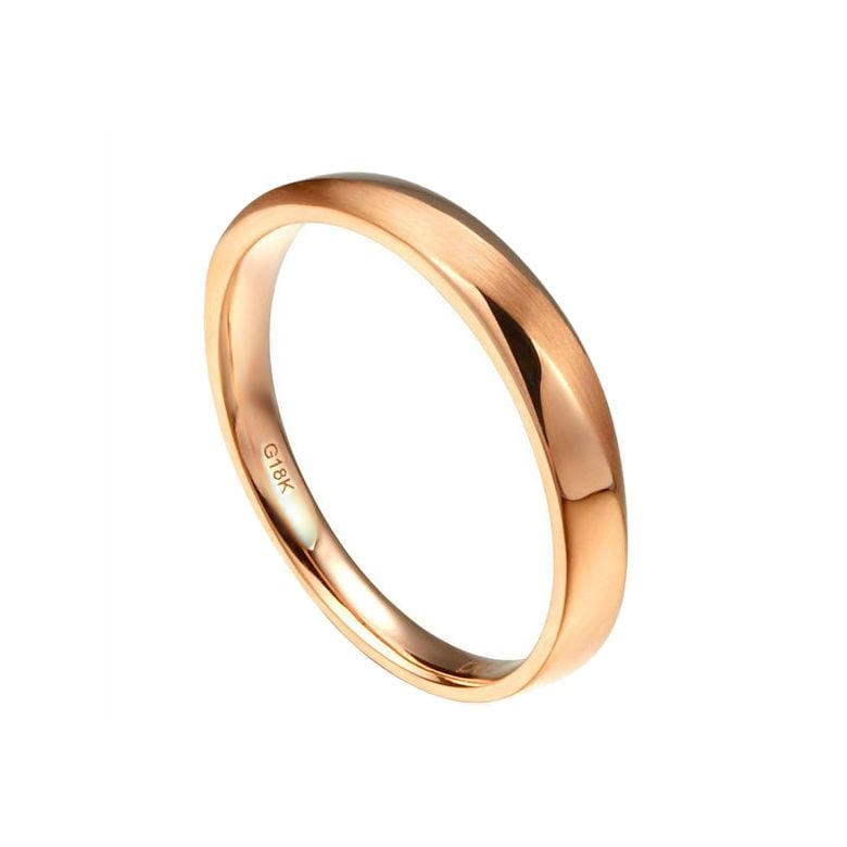 Fede Nuziale da Uomo Quinto - Oro Rosa e Diamante Interno - 1