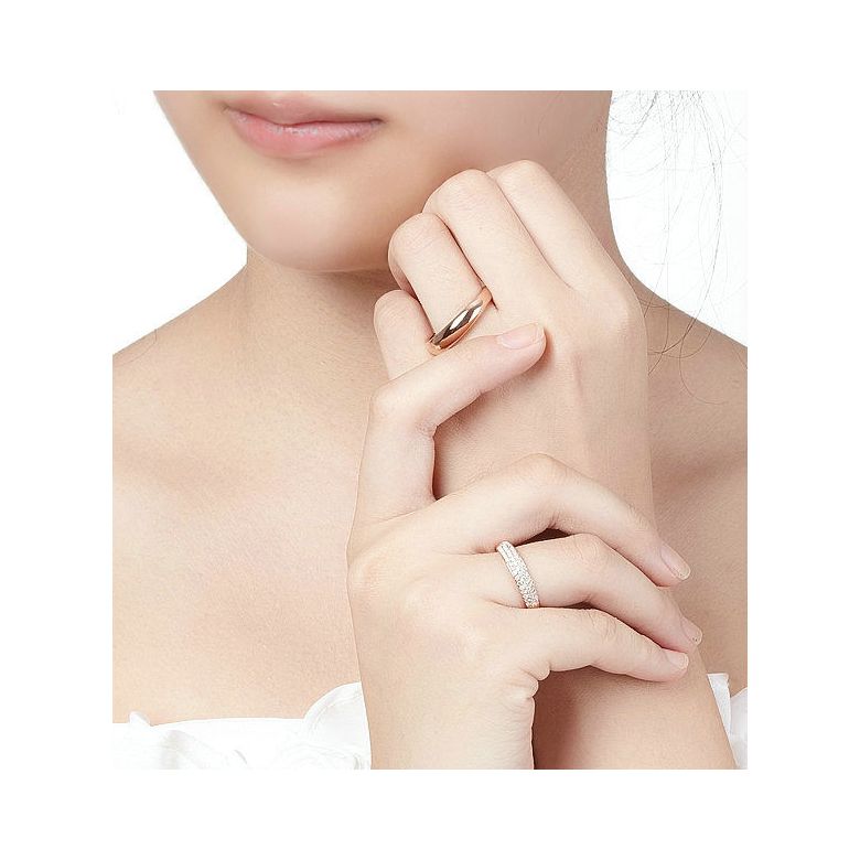 Fede Nuziale Bombata Corey - Anello Uomo Oro Rosa 18kt & Diamante - 2