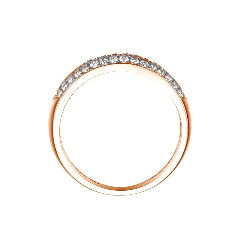 Fede Nuziale Bombata Adriana - Oro Rosa 18kt & Diamanti - 7