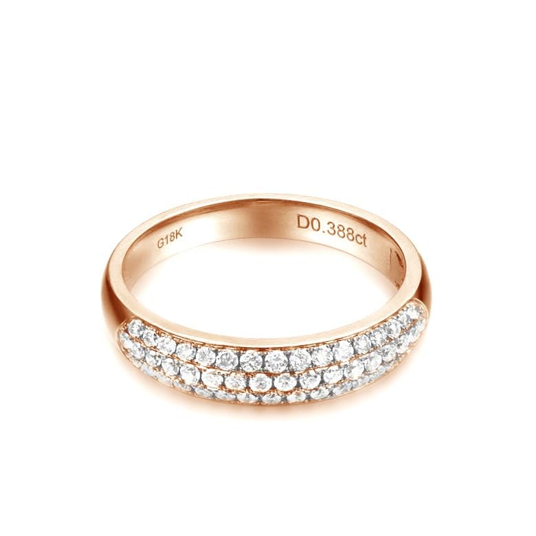 Fede Nuziale Bombata Adriana - Oro Rosa 18kt & Diamanti - 6