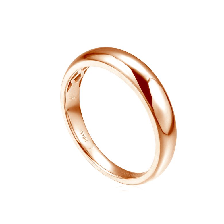 Fede Nuziale Bombata Corey - Anello Uomo Oro Rosa 18kt & Diamante - 1