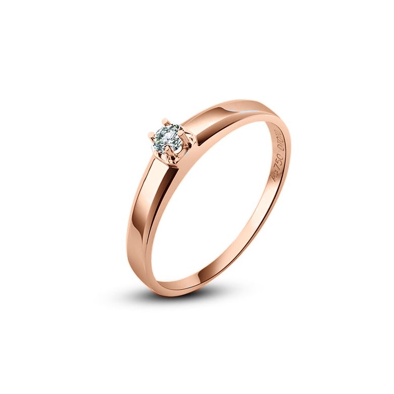 Fede Nuziale Classica Cicely - Oro Rosa e Diamante - 1