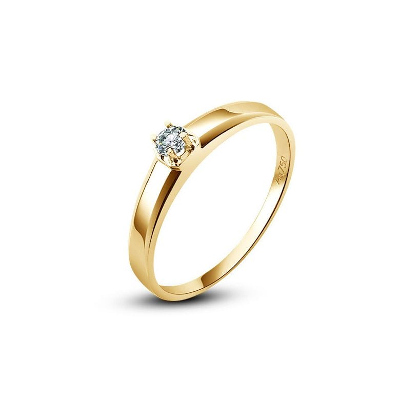Fede Nuziale Classica Glenna - Oro Giallo e Diamante - 1