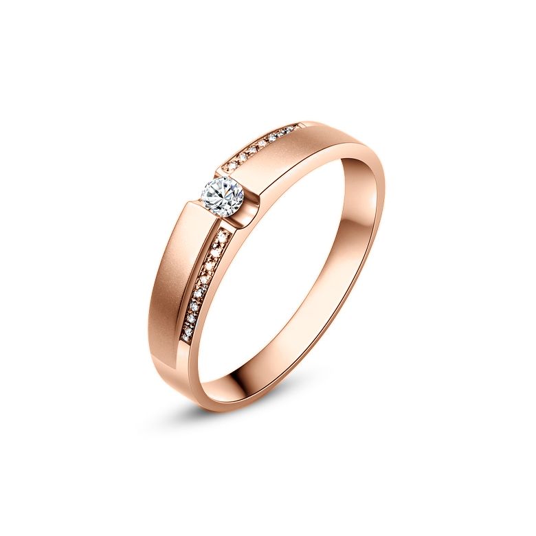 Fede Nuziale Blum - Fedina in Oro Rosa e Diamanti - 1