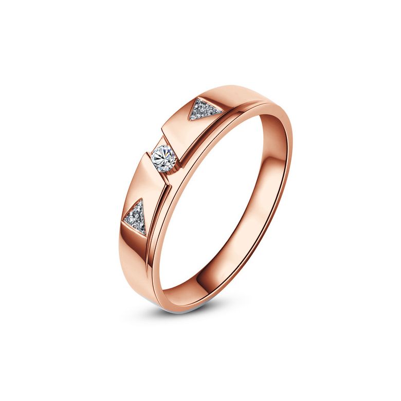 Fede Nuziale da Donna Adèle - Oro Rosa e Diamanti - 1